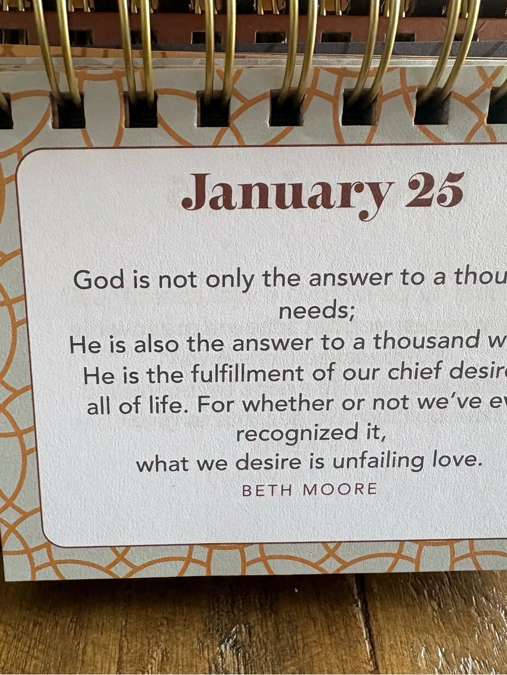 Joy for Today Desk Calendar - Gold